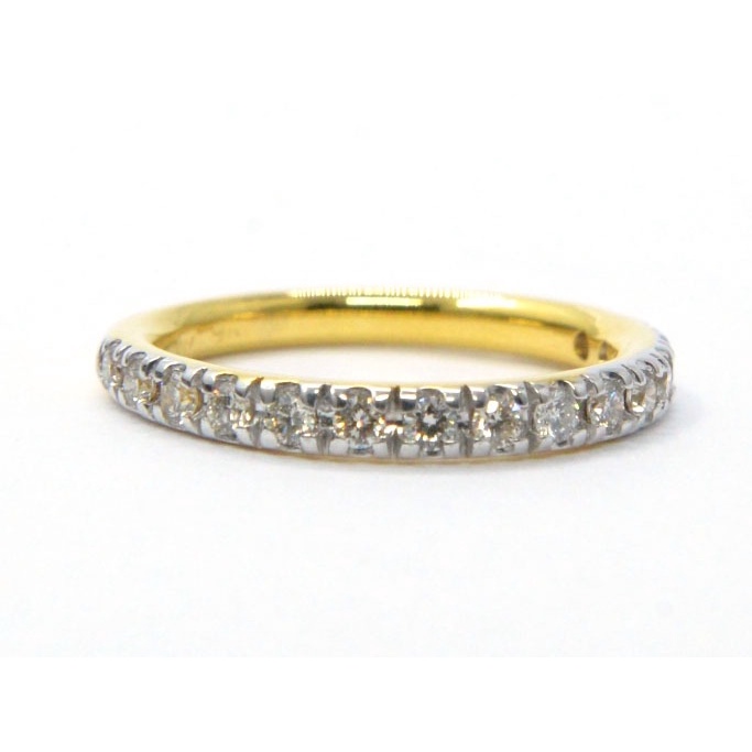 แหวนแถวเพชรแท้ ตัวเรือนทอง9เค สวมใส่สบาย สามารใส่ติดนิ้วได้ทุกวัน เพชรแท้15/0.43กะรัต ทอง2.27 กรัม