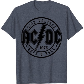 เสื้อยืดสีขาวเสื้อยืดคอกลม แขนสั้น ผ้าฝ้าย ลาย AC/DC - Rock &amp; Roll แฟชั่นฤดูร้อนS-4XL