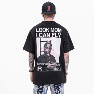 เสื้อยืดใหม่เสื้อโอเวอร์ไซส์ ผู้ชาย look mom travis scott ovp เสื้อฮิปฮอป รุ่นใหม่ ทราวิสS-3XL