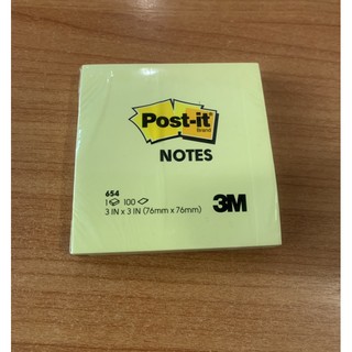 3M Post-it โน้ต #654 ขนาด 3x3 นิ้ว   สีเหลือง แพ็คละ 100 แผ่น