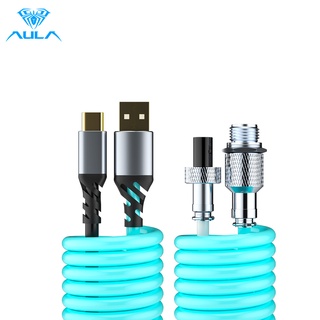 Aula สายเคเบิลเชื่อมต่อคีย์บอร์ด Type-C USB ถอดออกได้ คุณภาพสูง