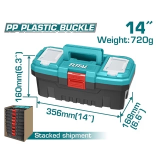 Total กล่องเครื่องมือช่าง ขนาด 14" /17"/20" ( Plastic Tools Box ) รุ่น ตัวล็อคพลาสติก / ตัวล็อคเหล็ก
