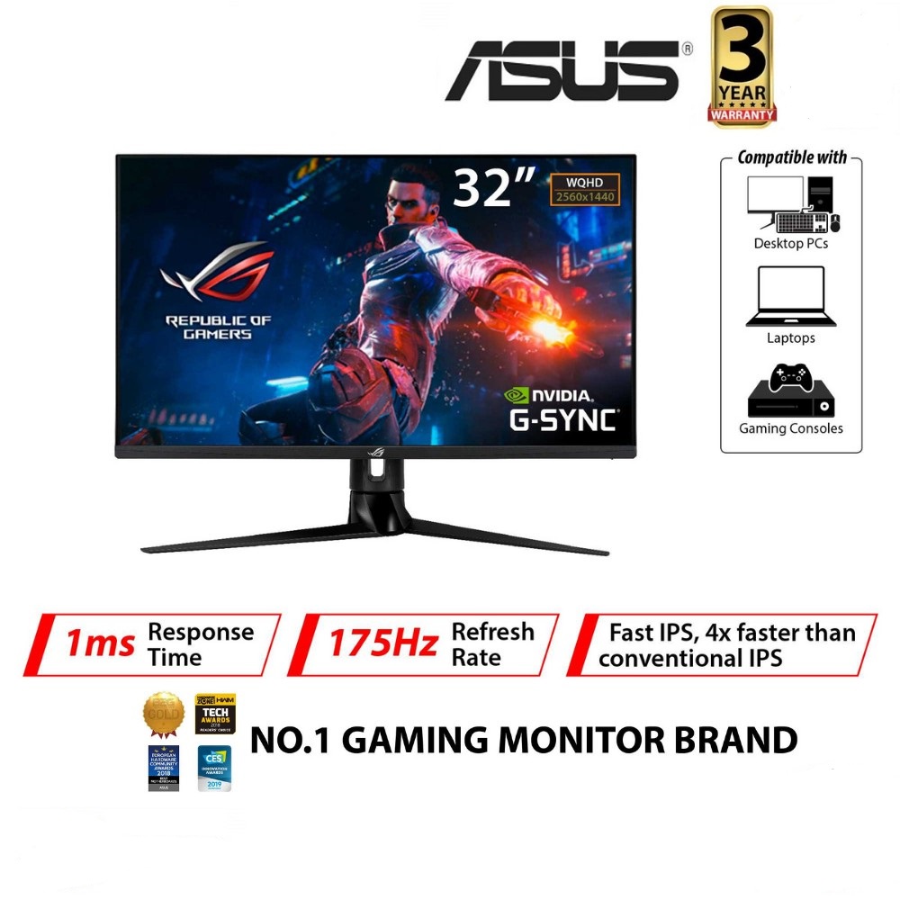 Asus Rog Swift Pg329q 32 Gaming Monitor 1440p Wqhd 2560x1440 Fast Ips