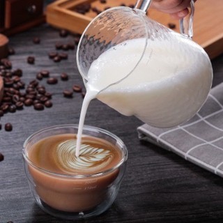 จะงอยปากแก้วกาแฟพวงมาลัยแก้วหนาแฮนด์เมดคอฟฟี่พวงมาลัยกระบอกอุปกรณ์เครื่องชงกาแฟถ้วยโฟมนม