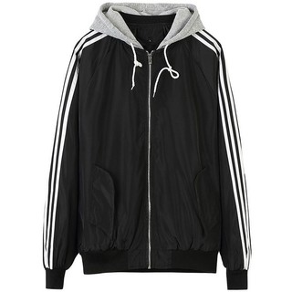 10211MM Bomber Jacket เสื้อแจ็กเก็ตกันลมแฟชั่นผู้ชาย แต่งฮู้ด