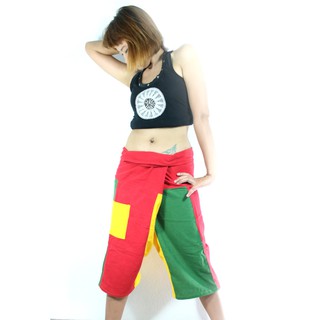 สินค้าราสต้า Trousers Short Rasta Green Yellow Red กางเกงชาวเลสไตล์ราสต้า งาน PATCHWORK ยาวประมาณเข่า