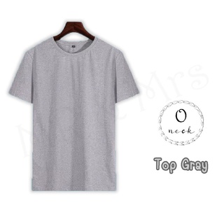 เสื้อยืดสีพื้น เสื้อยืดคอกลม T-Shirt ผ้าCotton (สีท็อปเทา)