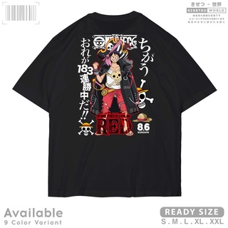 เสื้อยืด พิมพ์ลายอนิเมะ One PIECE RED FILM MONKEY D LUFFY - สไตล์ญี่ปุ่น x A1673 Kisetsu