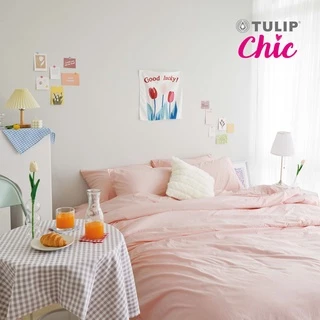 TULIP CHIC สีพื้นอัดลาย CHIC M01 ชุดเครื่องนอน ผ้าปูที่นอน ผ้านวม สัมผัสนุ่ม สบายสไตล์มินิมอล