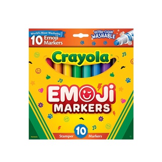 Crayola Emoji Stamper Markers เครโยล่า สีเมจิก ชนิดหัวปั๊ม 10 สี สำหรับเด็ก อายุ 3 ปี ขึ้นไป