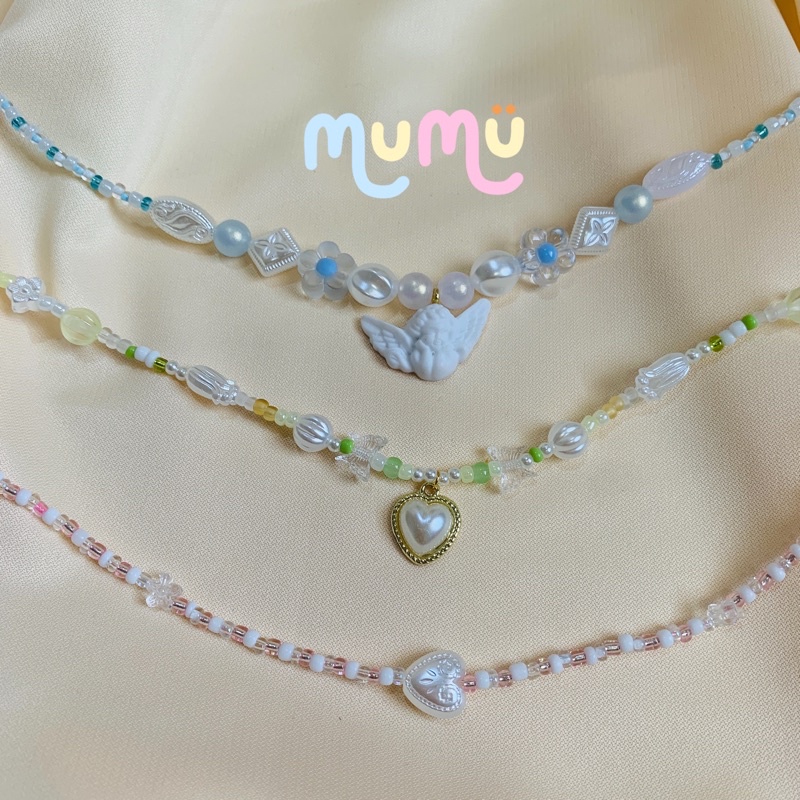 Y2K Inspired Bead Necklace Vintage Pearl Ins