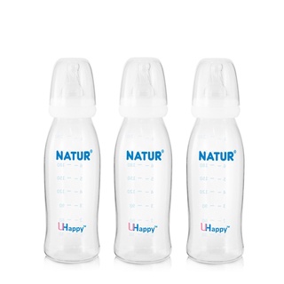 ✨ฮิตสุด✨ NATUR เนเจอร์ ขวดนม ยูแฮปปี้ 8 ออนซ์ (แพ็ค 3 ขวด) 🚚พร้อมส่ง!! 💨