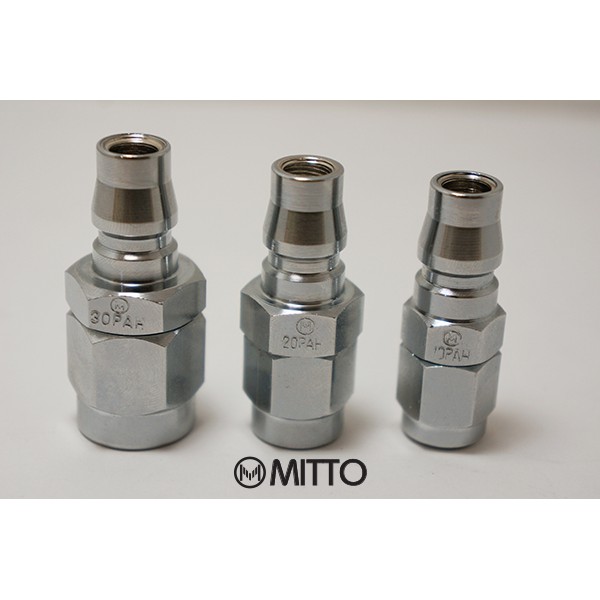 10,20,30PAH ข้อต่อสวมเร็ว คอปเปอร์ลม ตัวผู้ ขนาด สแตนดาร์ด รุ่น น๊อตล็อกสาย PU 5x8mm, 6.5x10mm, 8x12