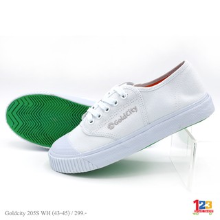 รองเท้าผ้าใบนักเรียน Goldcity 205S ไซส์ 43-45 สีขาว