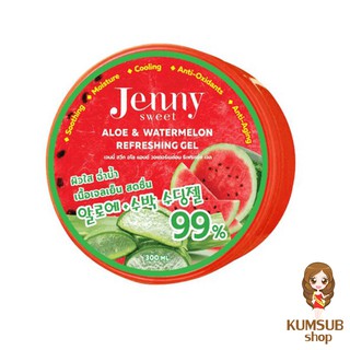 เจลแตงโม ผสมว่านหางจระเข้ ผิวฉ่ำเย็น Jenny Sweet Aloe &amp; Watermelon Refreshing Gel 300ml.