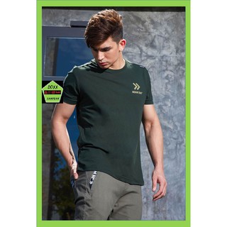 Miami Bay เสื้อคอกลม ชาย รุ่น Mini Arrow ผ้าคอตตอน สีเขียวแก่