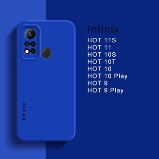 Full Soft Camera Protection Case Infinix HOT 10 Play 11 11S 9 10i 10T 10S Casing Original Liquid Silicone Cover