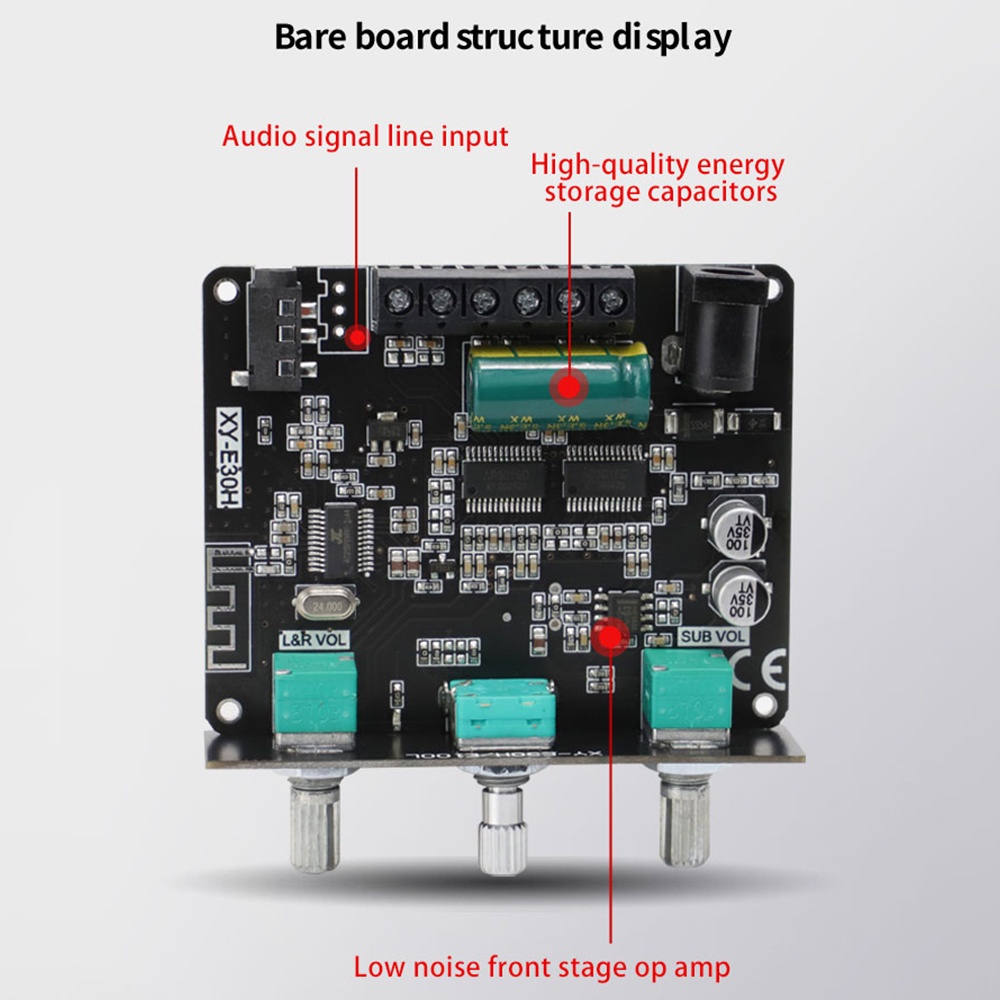 Diymore Xy-E30H 2.1 Channel บอร์ดโมดูลขยายเสียงบลูทูธ 5.1 โทนต่ํา