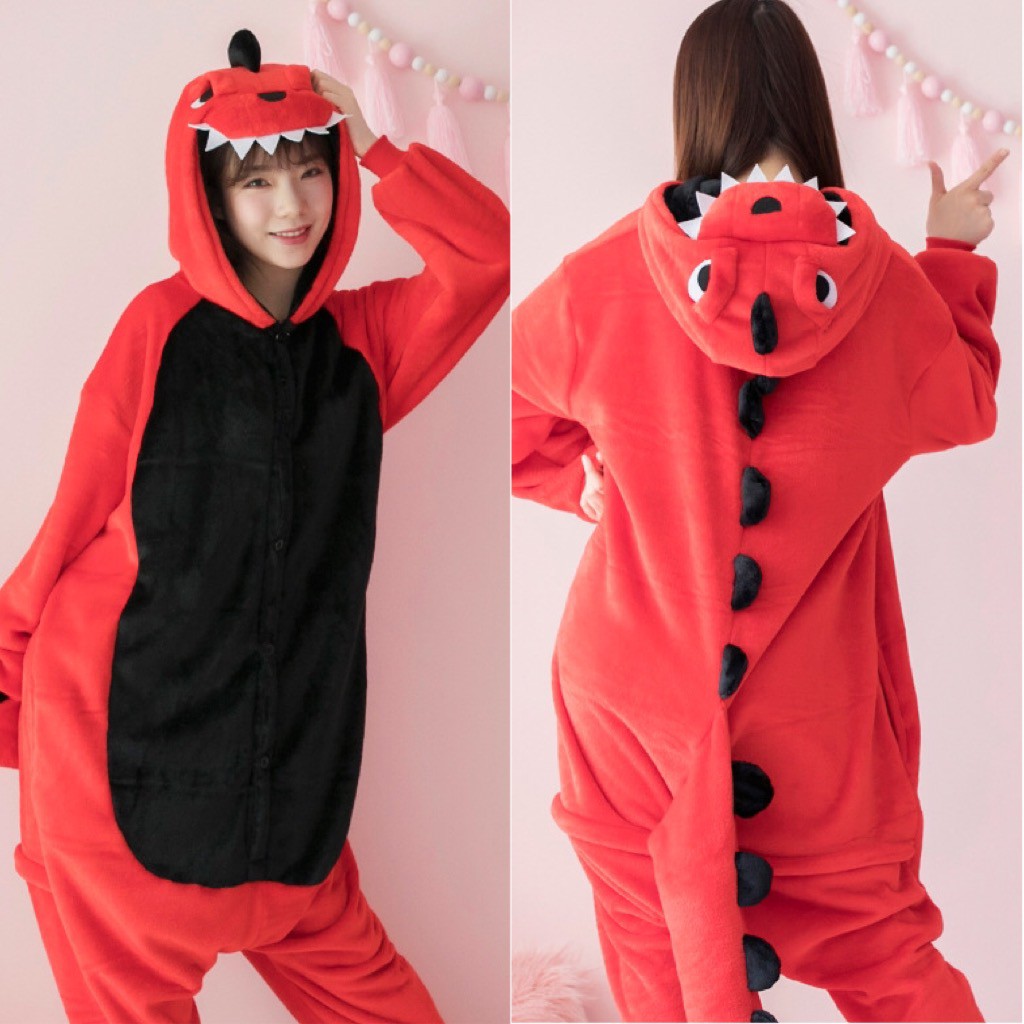 พร้อมส่งในไทย ชุดมาสคอต ชุดก็อตจิ ก็อตซิลล่า มังกรแดง Onesie (ไม่รวมรองเท้า)