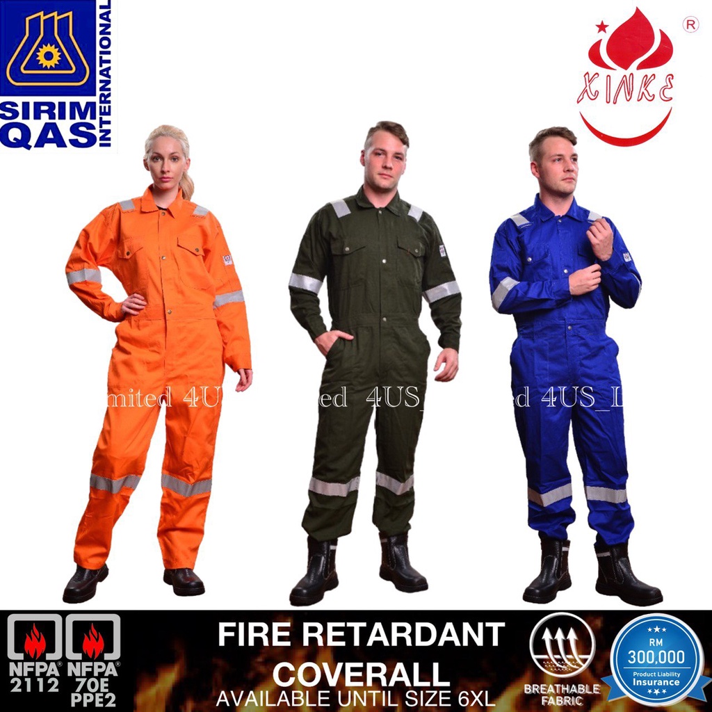 XINKE FRC PREMIUM COTTON TREATED l NFPA2112 FLAME RETARDANT FR COVERALL l SIRIM DOSH (FRC)