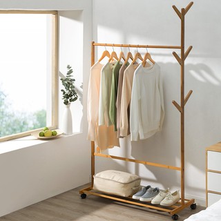 ที่แขวนเสื้อผ้า ราวตากผ้า ราวแขวนหมวก ที่แขวนกระเป๋า coat rack ที่แขวนกระเป๋า เคลื่อนย้ายสะดวกมีล้อ HHPN