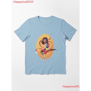 2022 Ms Marvel Essential T-Shirt เสื้อยืด ดพิมพ์ลาย เสื้อยืดผ้าฝ้าย คอกลม cotton ความนิยม discount UnisexS-5XL