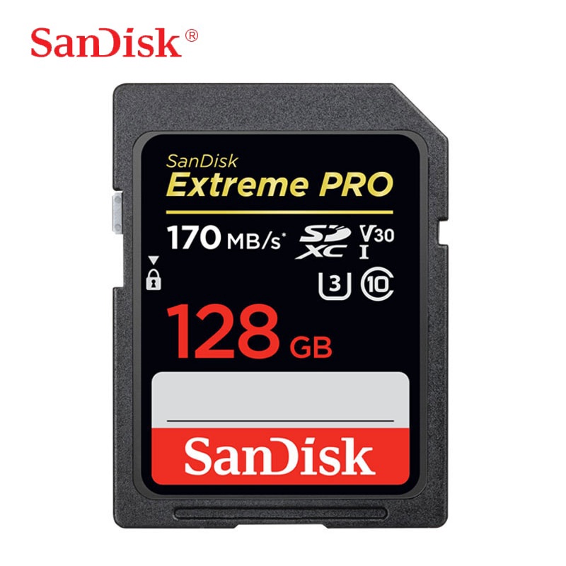 การ์ด Extreme PRO SDHC SDXC UHS-I 64GB 128GB 256GB สูงสุด 170 MB/s Class10 C10 U3 V30 UHS-I 4K 32GB 95MB/s