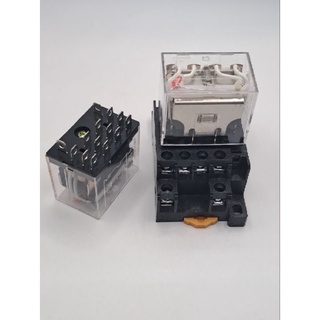 RELAY LY4 LY4N omron ของใหม่ 12vdc 24vdc 220vac มีไฟ PTF14A-E