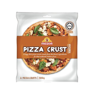 Mission Pizza Crust Wholegrain 300g. มิชชั่น พิซซ่า ครัสท์ โฮลมีล 300 กรัม