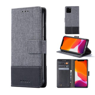 เคสโทรศัพท์หนังผ้าฝาพับกระเป๋าสตางค์ Huawei Y9 Prime Y7 Y6 Pro 2019 Card Slot Phone Case Canvas Wallet Flip Cover