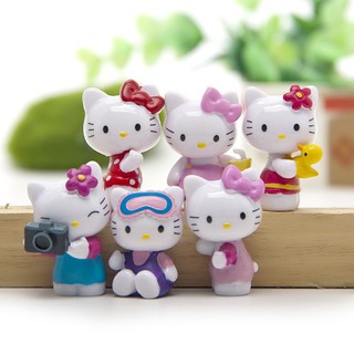 DIY ตุ๊กตาจิ๋ว Hello Kitty มาพร้อมความน่ารัก สดใส (1 Set : 6 ชิ้น)