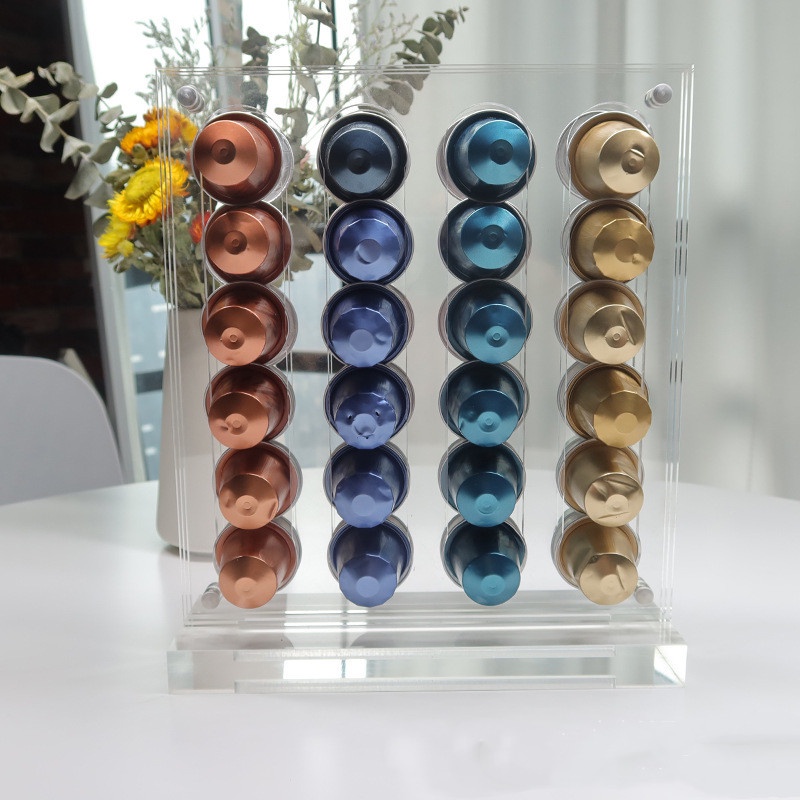 Nestle Nespresso Nespresso Nespresso Capsule Coffee Storage Rack ชั้นวางจอแสดงผลแนวตั้งอะคริลิค