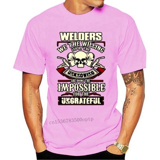 เสื้อยืดสีขาว[พร้อมส่ง] เสื้อยืดคอกลม แขนสั้น ผ้าฝ้าย โอเวอร์ไซซ์ ลาย welders แฟชั่นสําหรับผู้ชายS-4XL