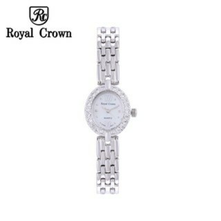 Royal Crown นาฬิกาข้อมือผู้หญิง สายสแตนเลสประดับเพชร cz อย่างดี รุ่น 2100B ( สี Silver )