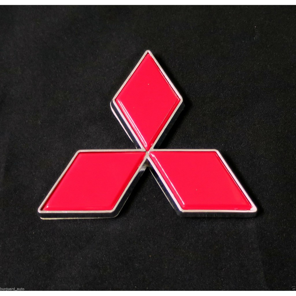 (1ชิ้น) MITSUBISHI LOGO โลโก้สัญลักษณ์มิตซูบิชิ สีแดง ขนาด10เซนติเมตร MITSUBISHI CAR PICKUP สติ๊กเกอ