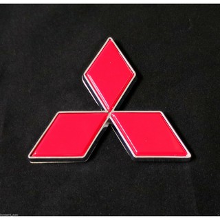 (1ชิ้น) MITSUBISHI LOGO โลโก้สัญลักษณ์มิตซูบิชิ สีแดง ขนาด10เซนติเมตร MITSUBISHI CAR PICKUP สติ๊กเกอร์