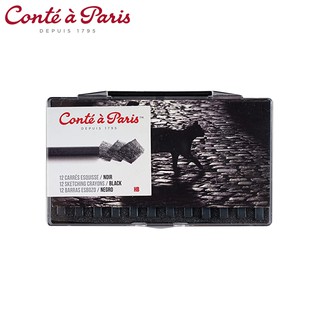 Conte A Paris(คอนเต้ อะ ปารีส) ชุดเครยองคาเร่ สเก็ตช์ สีดำ Conte a Paris 12แท่ง กล่องพลาสติก Black HB 750237