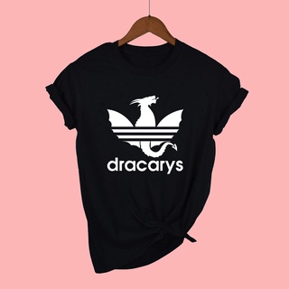 เสื้อสาวอวบ - มงคล /สีดําผ้าฝ้ายแขนสั้นกราฟิก Tees เสื้อยืด Dracarys เสื้อยืดสําหรับผู้ชาย / เสื้อย