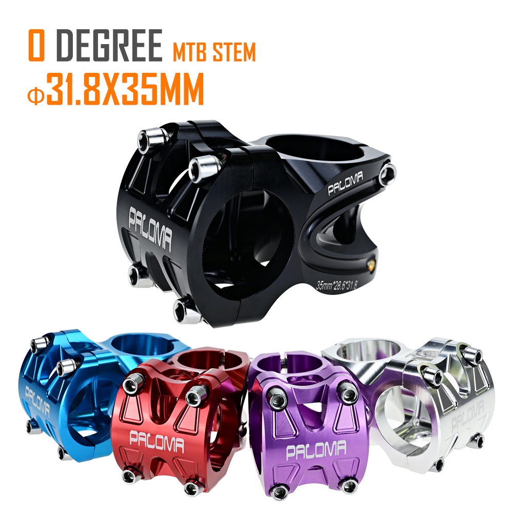 Paloma คอแฮนด์รถจักรยาน CNC 0 องศา 35 มม. 31.8 มม. FR AM Enduro 28.6 มม. น้ําหนักเบา สําหรับรถจักรยา