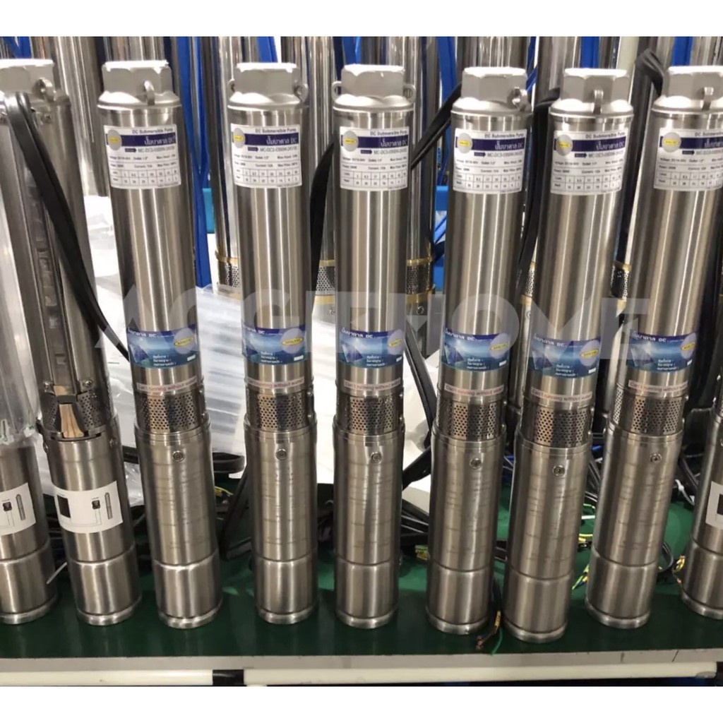 MERCURY ปั๊มบาดาลโซล่าเซลล์ DC 1100 วัตต์ รุ่น DC-MC4-1100W-110/58 ลงบ่อ 4 นิ้วขึ้นไป ท่อออก 2นิ้ว