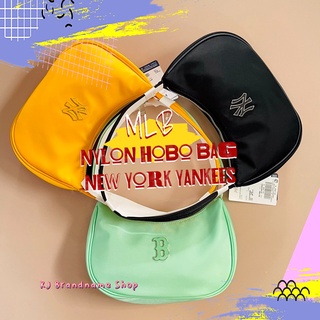 💚[Sales!!! สีดำ] MLB Nylon Hobo Bag New York Yankees รุ่นผ้าร่ม