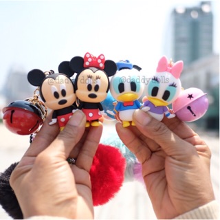 พวงกุญแจ ยาง Mickey Mouse มิกกี้เม้าส์ &amp; Minnie มินนี่เม้าส์ &amp; Donald Duck โดนัลดั๊ก &amp; Daisy Duck และพู่ 2.5นิ้ว