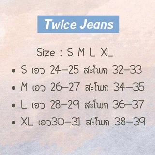 TwiceJeans กางเกงยีนส์ ทรงกระบอก เอวสูง ยีนส์เรียบ สียีนส์อ่อน