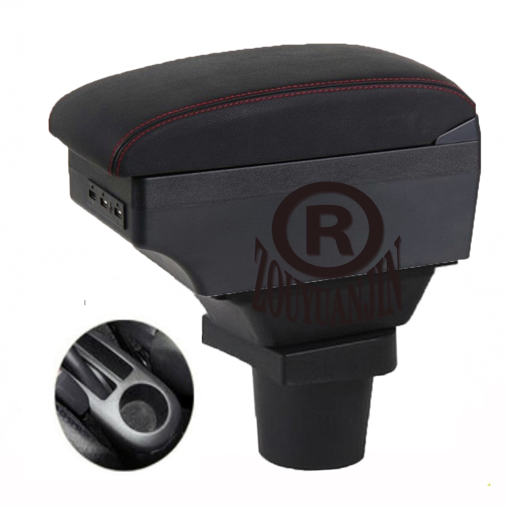 รถ Toyota Yaris Vitz Vios Hatchback ArmRest Box คอนโซลกลางที่เก็บข้อศอกส่วนที่เหลือแขนพร้อม USB