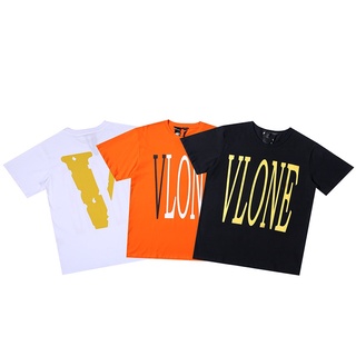 เสื้อยืดแขนสั้นลําลอง ผ้าฝ้าย พิมพ์ลาย Big V Vlone แฟชั่นฤดูร้อน สไตล์คลาสสิก สําหรับผู้ชาย และผู้หญิง