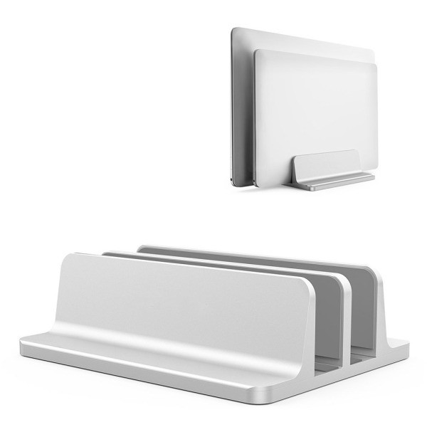 Vertical Laptop Stand Double Desktop Stand Holder with Adjustable Dock