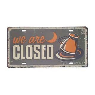 ป้ายสังกะสีวินเทจ We are Closed (Coffee) (ปั๊มนูน)