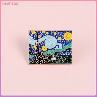 เข็มกลัดเคลือบ ลาย Van Gogh Starry Sky สไตล์วินเทจ คลาสสิก เครื่องประดับ สําหรับของขวัญ แฟนตาซี