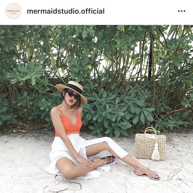 Mermaidstudio mermaidstudio.official กางเกงสีขาว size L ของใหม่แหวกหน้า