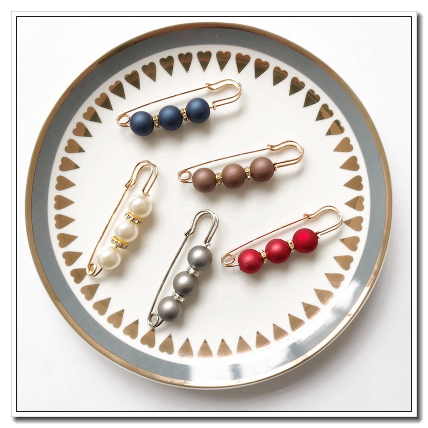 เข็มกลัดมุกแฟชั่นสําหรับติดเสื้อผ้า เข็มกลัดมุกแฟชั่นสําหรับติดเสื้อผ้า COD เกาหลีเอวเอวหัวเข็มขัดป้องกันแสงสะ - รูปที่ 2